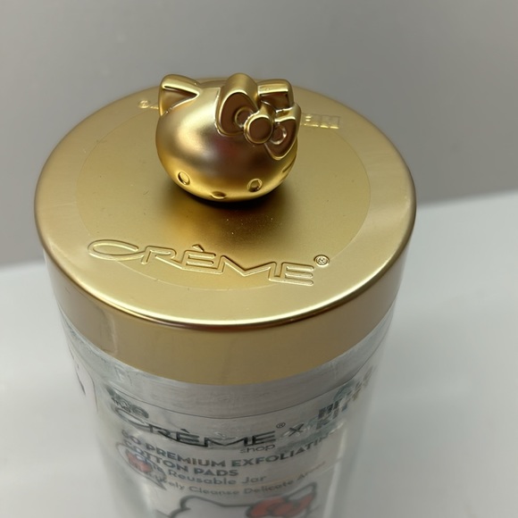 NEW CRÈME Shop X HELLO KITTY Exfoliating Cotton Pads Collectible Jar Makeup - Picture 2 of 3